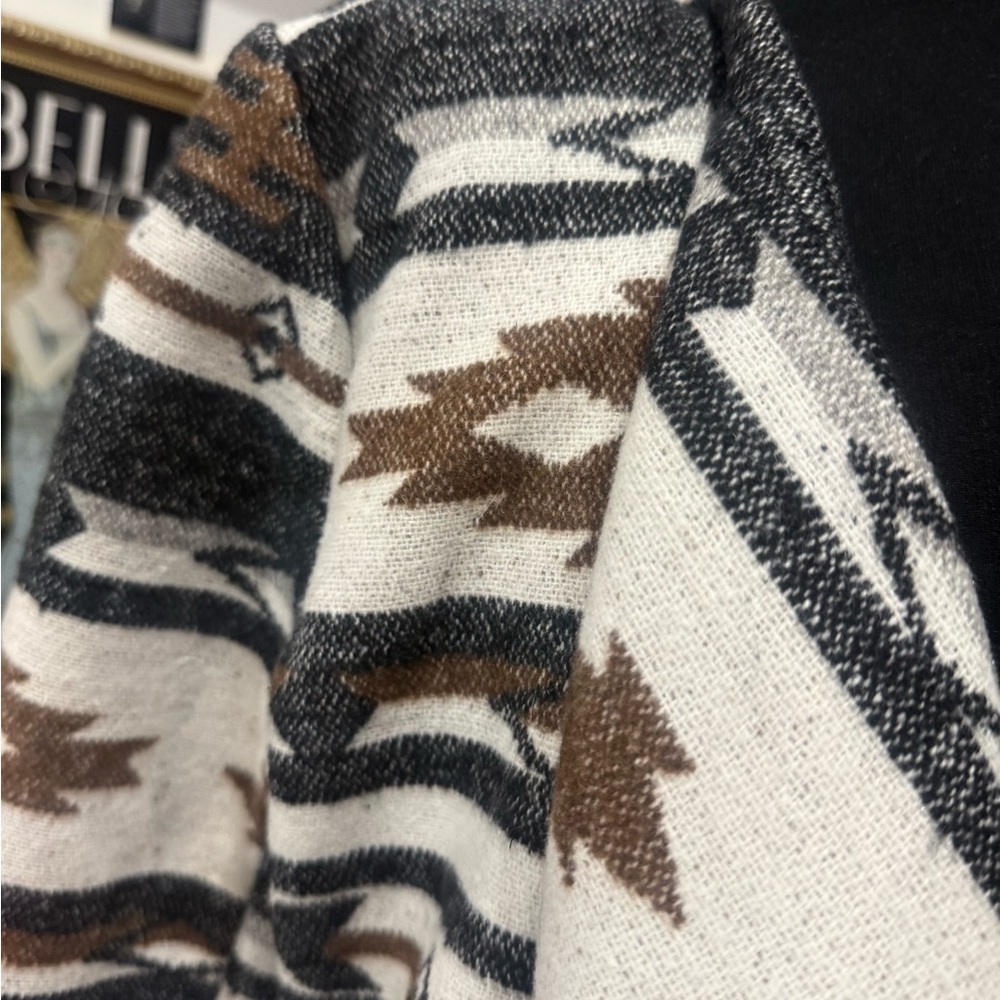 Aztec Patterned Shawl coat